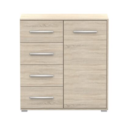 Comoda Mini Stela 1D4S, PAL sonoma, 90x95x45 cm - imagine 7