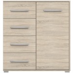Comoda Mini Stela 1D4S, PAL sonoma, 90x95x45 cm - imagine 2