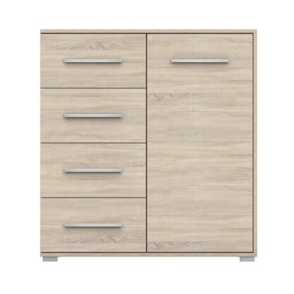 Comoda Mini Stela 1D4S, PAL sonoma, 90x95x45 cm - imagine 2
