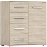 Comoda Mini Stela 1D4S, PAL sonoma, 90x95x45 cm - imagine 3