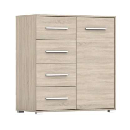 Comoda Mini Stela 1D4S, PAL sonoma, 90x95x45 cm - imagine 3