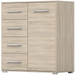 Comoda Mini Stela 1D4S, PAL sonoma, 90x95x45 cm - imagine 4