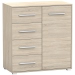 Comoda Mini Stela 1D4S, PAL sonoma, 90x95x45 cm - imagine 5