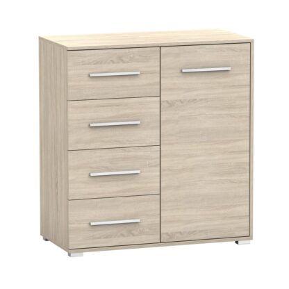 Comoda Mini Stela 1D4S, PAL sonoma, 90x95x45 cm - imagine 5