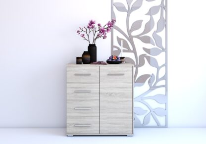 Comoda Mini Stela 1D4S, PAL sonoma, 90x95x45 cm