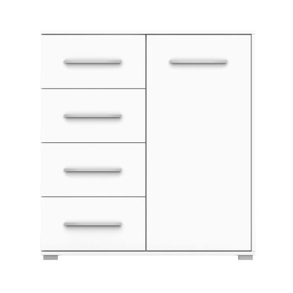 Comoda Mini Stela 1D4S, PAL alb, 90x95x45 cm - imagine 3