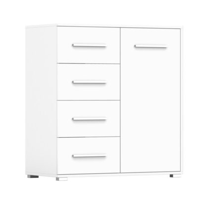 Comoda Mini Stela 1D4S, PAL alb, 90x95x45 cm - imagine 4