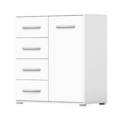 Comoda Mini Stela 1D4S, PAL alb, 90x95x45 cm - imagine 5