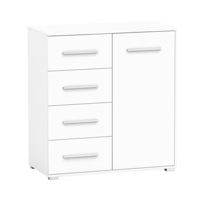 Comoda Mini Stela 1D4S, PAL alb, 90x95x45 cm - imagine 6