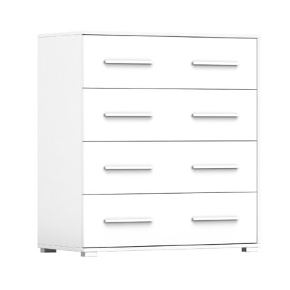 Comoda Mini Stela 4S, PAL alb, 90x95x45 cm - imagine 4