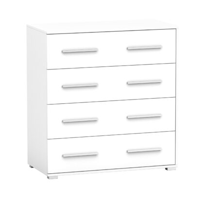 Comoda Mini Stela 4S, PAL alb, 90x95x45 cm - imagine 5
