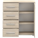 Comoda Mini Stela 1D4S, PAL sonoma, 90x95x45 cm - imagine 8