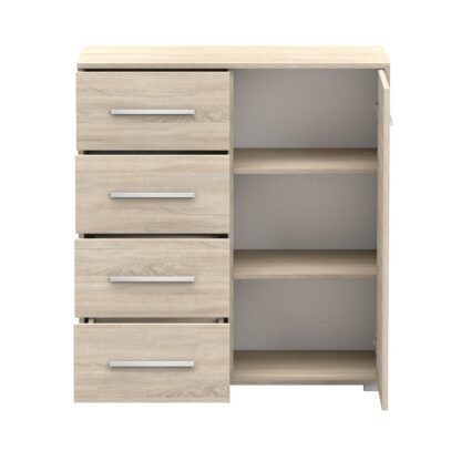 Comoda Mini Stela 1D4S, PAL sonoma, 90x95x45 cm - imagine 8