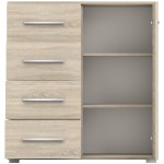 Comoda Mini Stela 1D4S, PAL sonoma, 90x95x45 cm - imagine 9