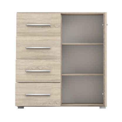 Comoda Mini Stela 1D4S, PAL sonoma, 90x95x45 cm - imagine 9