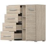 Comoda Mini Stela 1D4S, PAL sonoma, 90x95x45 cm - imagine 11