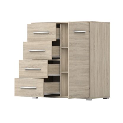 Comoda Mini Stela 1D4S, PAL sonoma, 90x95x45 cm - imagine 11