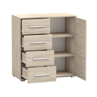 Comoda Mini Stela 1D4S, PAL sonoma, 90x95x45 cm - imagine 12
