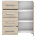 Comoda Mini Stela 1D4S, PAL sonoma/alb, 90x95x45 cm - imagine 10