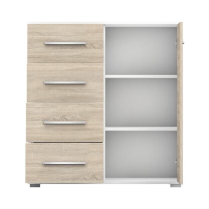 Comoda Mini Stela 1D4S, PAL sonoma/alb, 90x95x45 cm - imagine 11