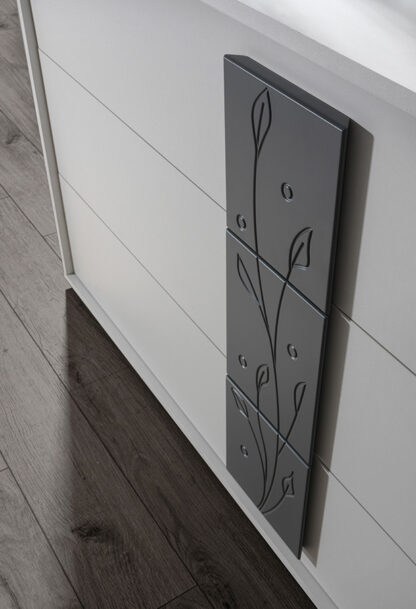 Dormitor Bloosom, alb, pat 160x190 cm, dulap cu 2 usi culisante, 2 noptiere, comoda - imagine 2