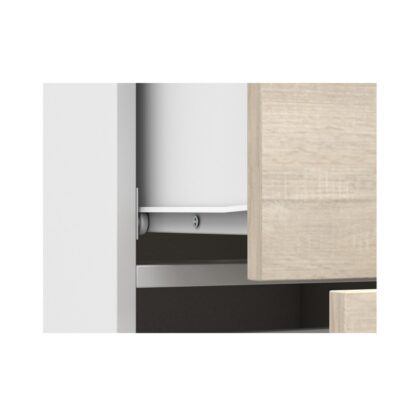 Comoda Mini Stela 1D4S, PAL sonoma/alb, 90x95x45 cm - imagine 18