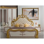 Dormitor Grace, crem, pat 160x200 cm, dulap cu 6 usi, 2 noptiere, comoda - imagine 2