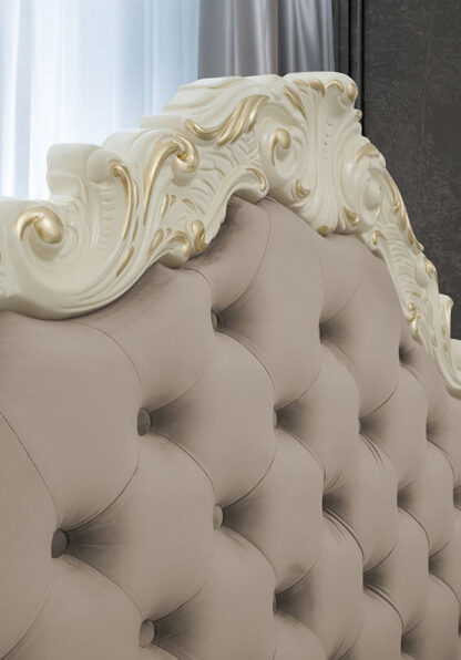 Dormitor Adele, crem, Dulap cu 6 usi , Pat 160x200 cm, 2 Noptiere, Comoda - imagine 5