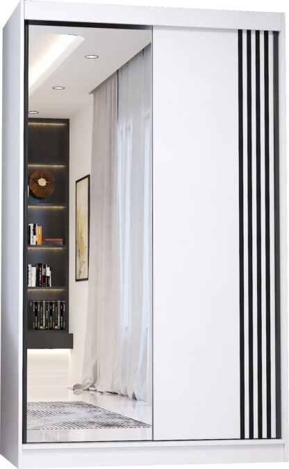 Dressing Neomi alb, 120x200x61 cm, Usi culisante - imagine 2