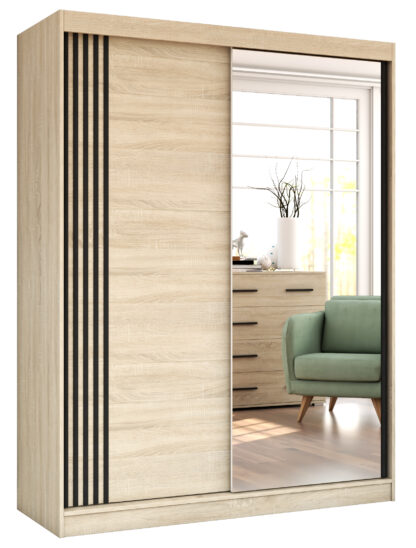 Dressing Vista, 07, sonoma, 150x200x61 cm, Usi culisante - imagine 2
