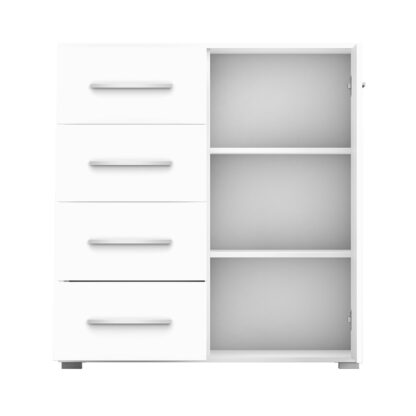 Comoda Mini Stela 1D4S, PAL alb, 90x95x45 cm - imagine 2