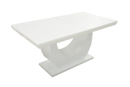 Masa extensibila 160×200 cm Ecuador, alb, lemn masiv de fag si blat din MDF - imagine 2