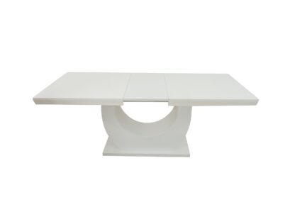 Masa extensibila 160×200 cm Ecuador, alb, lemn masiv de fag si blat din MDF - imagine 3
