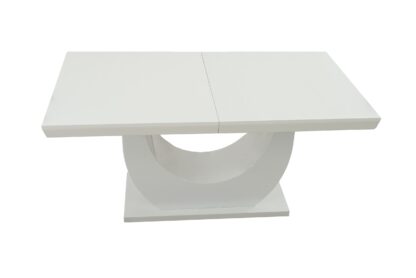 Masa extensibila 160×200 cm Ecuador, alb, lemn masiv de fag si blat din MDF - imagine 5