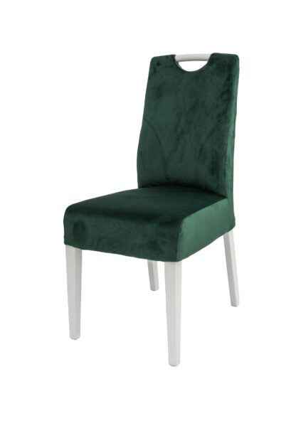 Scaun Olivia, tapitat, verde, Titan 134, lemn masiv fag, 45x90x53 cm