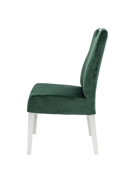 Scaun Olivia, tapitat, verde, Titan 134, lemn masiv fag, 45x90x53 cm - imagine 2