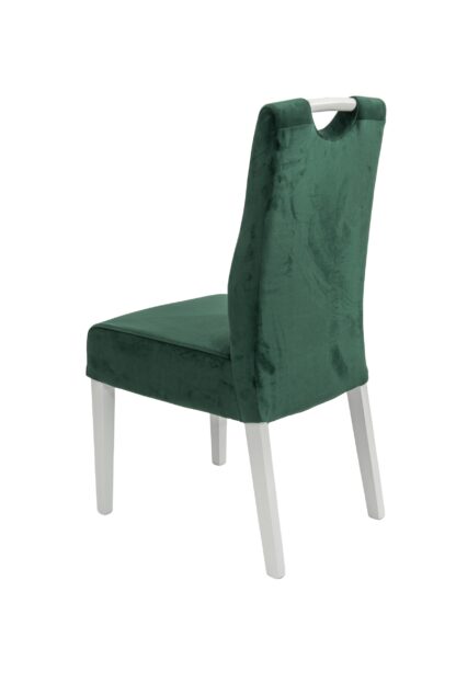 Scaun Olivia, tapitat, verde, Titan 134, lemn masiv fag, 45x90x53 cm - imagine 3