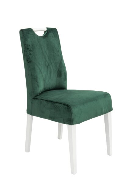 Scaun Olivia, tapitat, verde, Titan 134, lemn masiv fag, 45x90x53 cm - imagine 5