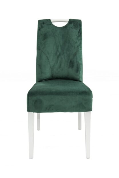 Scaun Olivia, tapitat, verde, Titan 134, lemn masiv fag, 45x90x53 cm - imagine 6