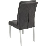 Scaun Plea tapitat, gri, Europa 118, lemn masiv de fag, 47x98x54 cm - imagine 3