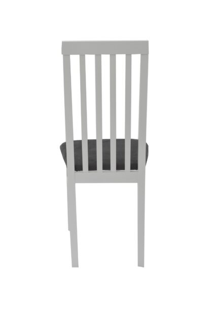 Set masa extensibila Vin Lux 120x160 cm, lemn masiv alb, blat din MDF cu 4 scaune tapitate ZIM Snezana Petra, stofa gri/albastru - imagine 20