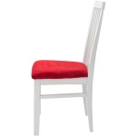 Set masa extensibila Vin Lux 120x160 cm, lemn masiv alb, blat din MDF cu 4 scaune tapitate ZIM Snezana Petra, stofa galben/rosu - imagine 18