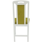 Scaun din lemn masiv de fag tapitat cu stofa Zim Standard Petra, alb, tapiterie verde - imagine 3