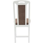 Set masa extensibila Vin Lux 120x160 cm, lemn masiv alb, blat din MDF cu 4 scaune tapitate ZIM Standard Petra, stofa verde/maro - imagine 20