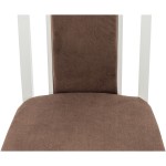Set masa extensibila Vin Lux 120x160 cm, lemn masiv alb, blat din MDF cu 4 scaune tapitate ZIM Standard Petra, stofa verde/maro - imagine 15