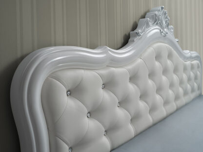 Dormitor Luisa, Alb, Pat 160x200 cm, Dulap cu 4 usi, Comoda, 2 Noptiere - imagine 4