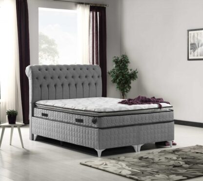 Pat Elegance tapitat, compatibil cu saltea de 160x200 cm