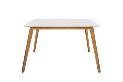 Masa living fixa 80x120 cm MAX S, alb/natur, lemn masiv din fag si blat din MDF - imagine 6