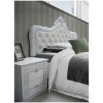 Pat Luisa 160x200 cu 2 noptiere si comoda, PAL alb lucios - imagine 3