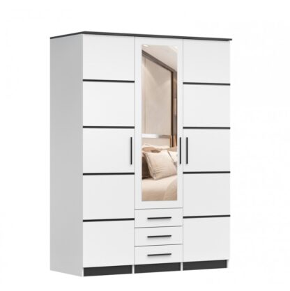 Dressing Stefan 3D , alb/negru, 150 x 210 x 64 cm - imagine 2